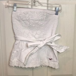 White lace Hollister strapless top